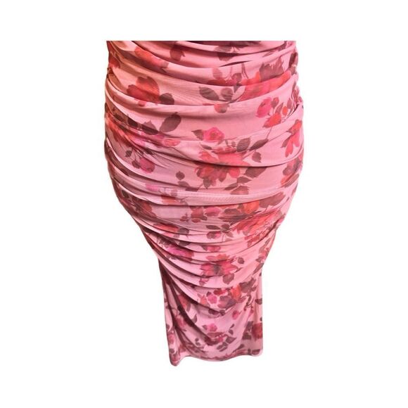 Dress – Size Medium Dynamite Pink Floral Ruched Bodycon - Picture 5 of 6